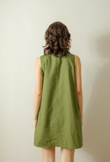 Sleeveless Collar Tunic Dress