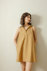 Sleeveless Collar Tunic Dress