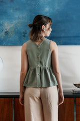 Oxford Peplum Top