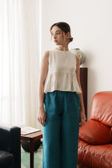 Oxford Peplum Top