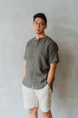 Mandarin Shirt - Handloom Ikat