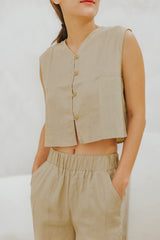 Mali Button Sleeveless Top