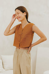 Mali Button Sleeveless Top