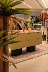 Customised Green Table with Orange Tile Top