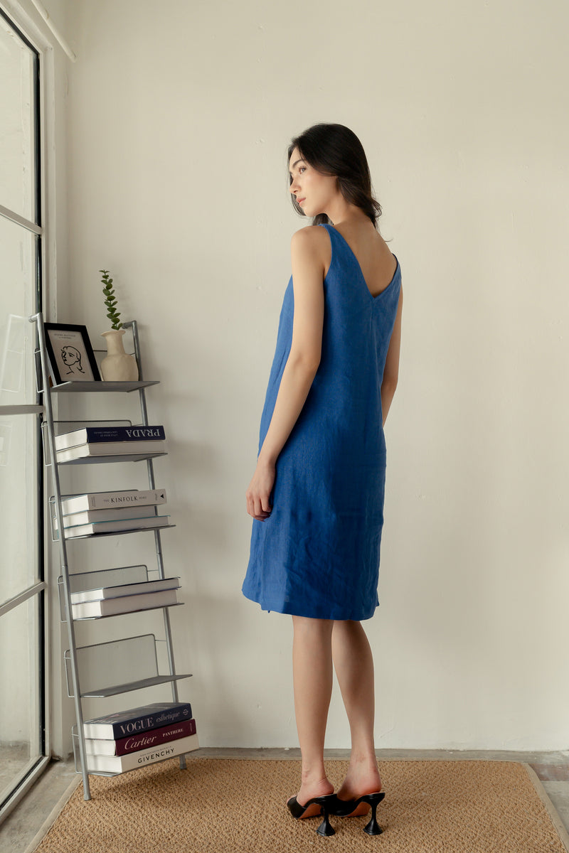 miles linen dress Reformation Miles Linen Midi Dress In Oatmeal