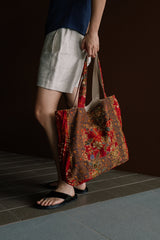Reversible Box Tote - Batik/Solid
