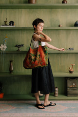 Reversible Box Tote - Batik/Solid
