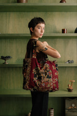 Reversible Box Tote - Batik/Solid