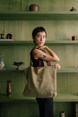 Reversible Box Tote - Batik/Solid