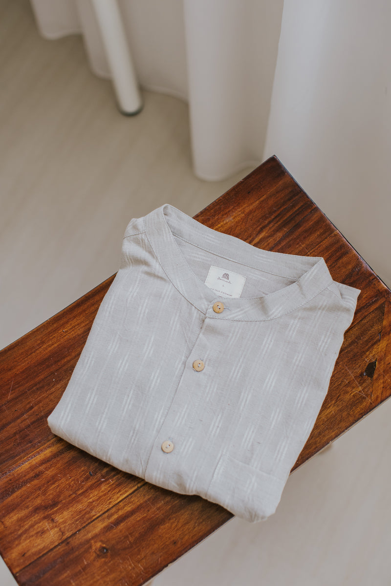 Mandarin Shirt - Handloom Ikat