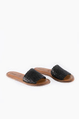 Open Toe Slides - Polished Black - Our Barehands